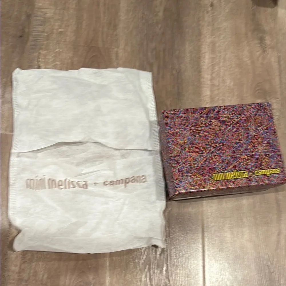 Colorful Mini Melissa Campana Shoe box and dust bag only